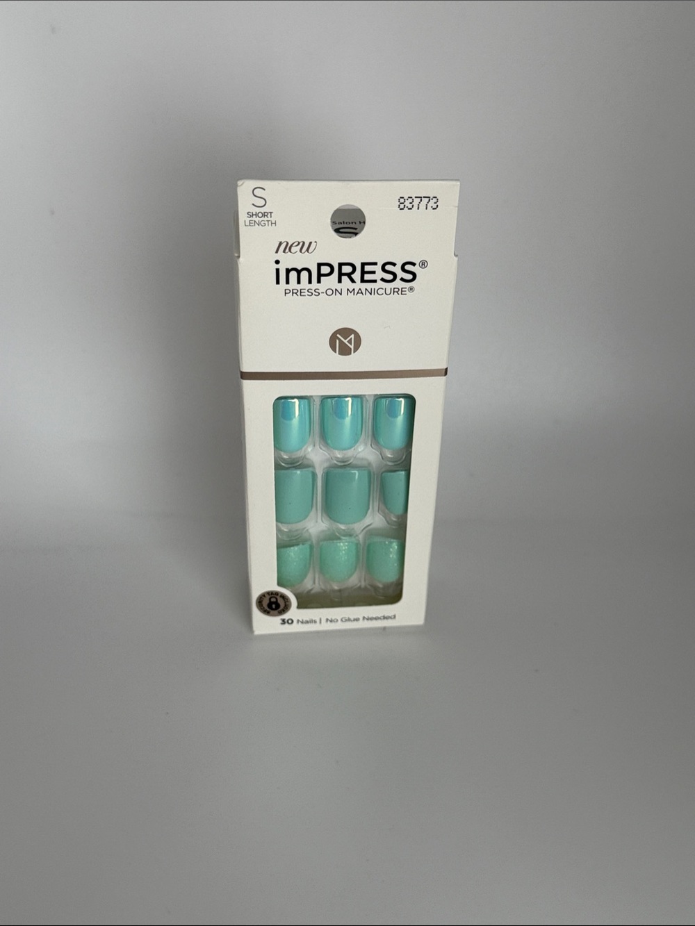 imPRESS Press-On Manicure Short Nails in Teal and Glitter BNIB